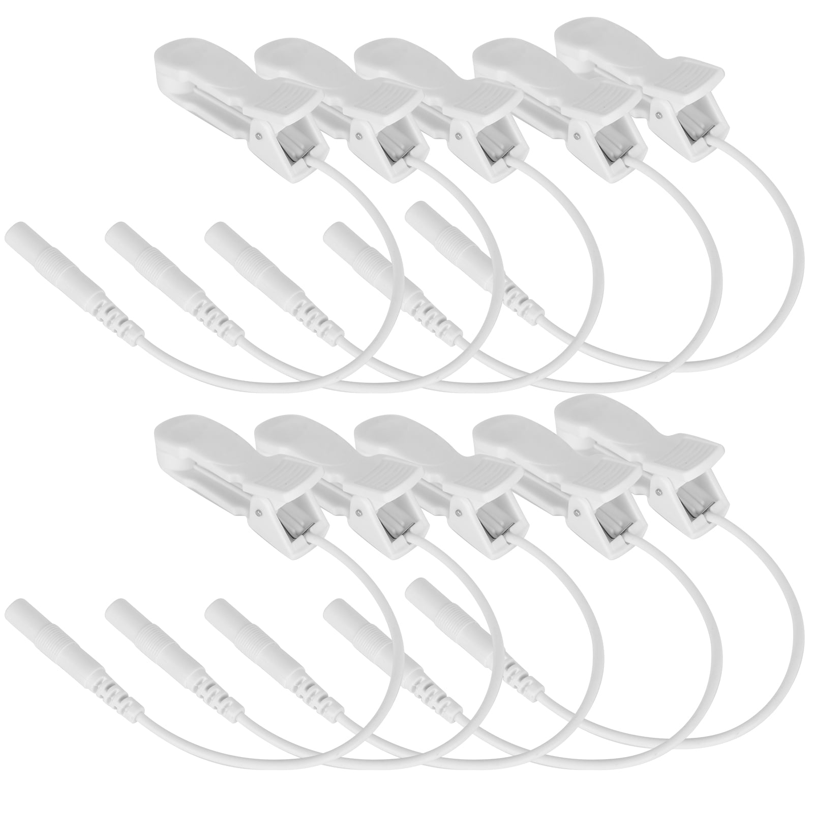 Dioche 10pcs 2.0mm Ear Clip Electrode Wire Connecting Cable for Digital TENS Massage Machine,Ear Clip Electrode Wire