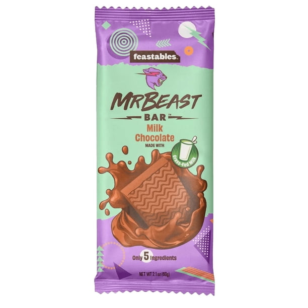 Feastables Mr Beast 1x Milk Chocolate, 1x Deez Nutz Peanut Butter