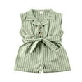 thumbnail image 2 of Combinaison à Col Rabattu Jambe Large pour Bébé Fille Romper avec Bande de Ceinture, 2 of 7