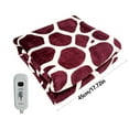 thumbnail image 3 of Electric Heated Blanket with Dual Control, Ultra-Soft Plush, Fast Heating, Auto Shut-Off, Queen Size, Burgundy/White, 3 of 8
