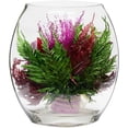 thumbnail image 5 of Fiora Flower Long-Lasting Purple Orchids with Greenery in a Flat Rugby Glass Vase, 5 of 8