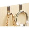 thumbnail image 4 of Stainless Steel Over the Cabinet Door Hooks, Space Saver Organizer for Bathroom and Kitchen, Modern Design Towel and Accessory Hooks - 2 Pack Silver, 4 of 7