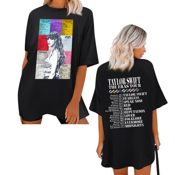 TayIor Sw1ft Shirts, Tylor Sw1ft Merch, Tylor Sw1ft ,Women's Fashion Casual Printed Round Neck Short Sleeve Shirts Blouse Women Graphic Music Lover Shirts TKFASHION Sky Blue XL
