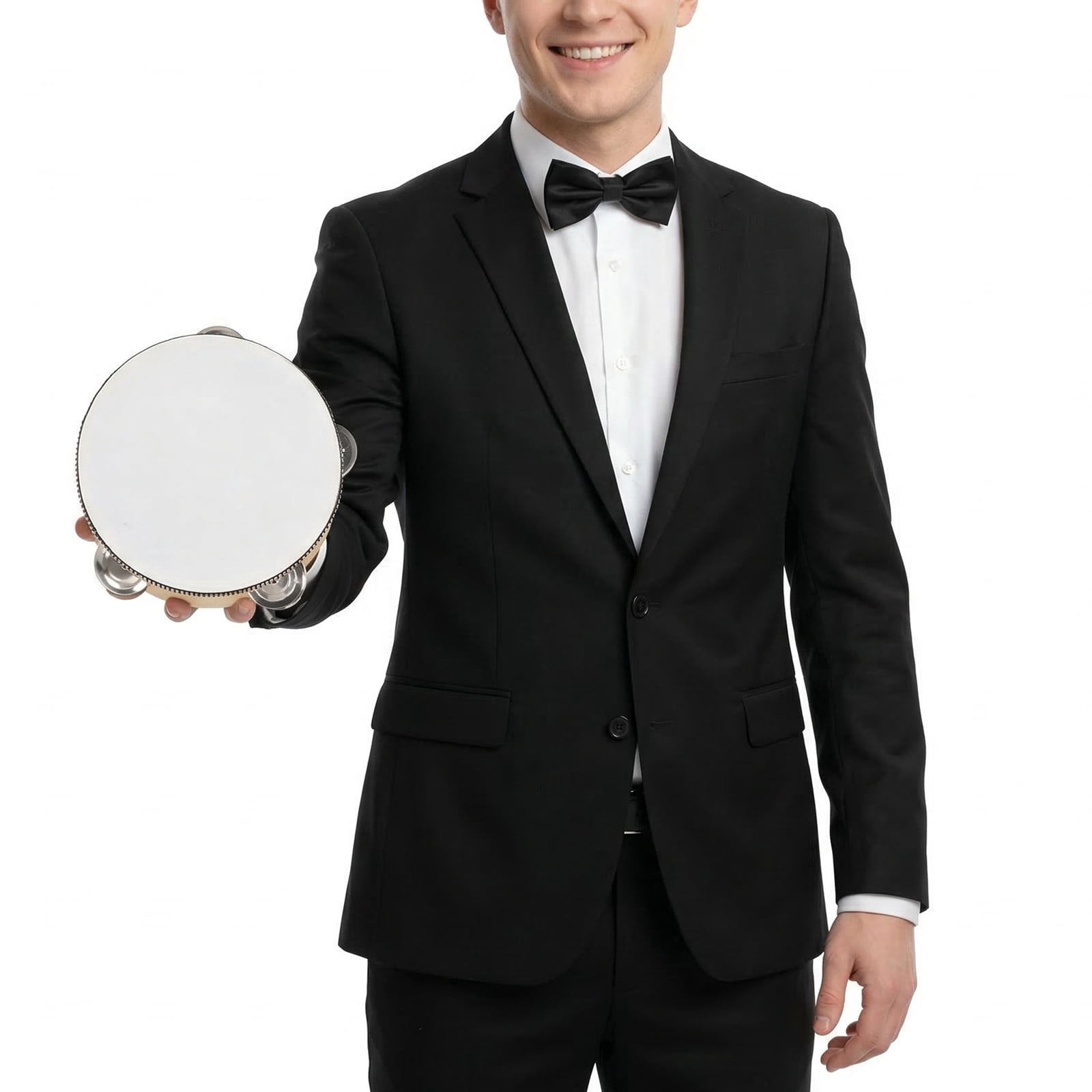 Btidfty 100 Pcs 6 Inch Wood Tambourine Drum Bulk with Metal Jingles White Mini Tambourines Lightweight Musical Educational Drum for Birthdays Holidays And Activities