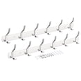 thumbnail image 1 of Unique Bargains 2Pack Silver Wall Mounted with 6 Hooks Coat Hook Rack Wall Hanger, 1 of 7