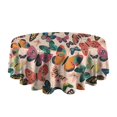 thumbnail image 5 of Beige Butterfly Colorful Pattern Round Tablecloth 60"x60",Wrinkle Wipeable Table Cloth for Kitchen Dining Room Picnic Patio Party, 5 of 6