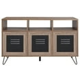 thumbnail image 3 of Emma + Oliver 44"W 3 Shelf Storage Console/Cabinet in Rustic Wood Grain Finish, 3 of 3