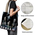 thumbnail image 3 of Scream Movie Bolso de tela con estampado de lienzo para mujer, bolsa de compras reutilizable y estética, con cremallera interior, regalo para mujer,40*40cm., 3 of 6