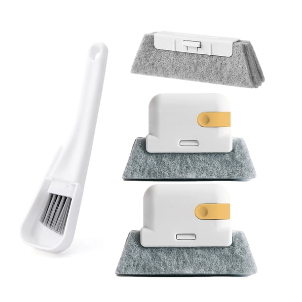 Xihbxyly Juego de Cepillos para Limpiar Ventanas, Mejora La Limpieza de Ranuras, Cepillo Dos En Uno con Boquilla para Grietas, Fácil Limpieza de Esquinas y Grietas, Uso En Casa y Oficina, 2 Cepillos