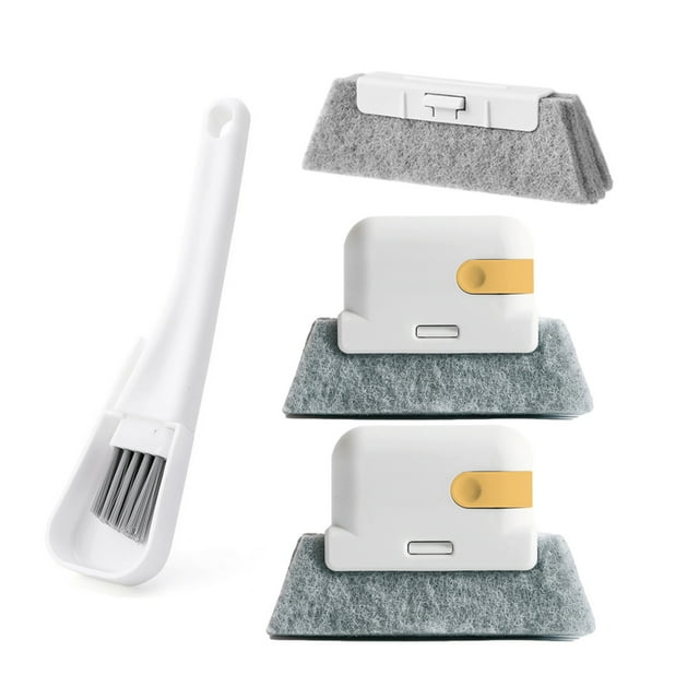 LSLJS Cleaning Window Brush with Crevice Brush, Window Sill Cleaner Tool-Creative Door Window Groove Cleaning Brushes, Hand-held Crevice Cleaner Tools for All Corners, Home Essentials