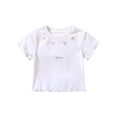 thumbnail image 2 of Spazoro Toddler Girls Graphic T-Shirts Tees, Short Sleeve Cute Print Round Neck 100% Cotton Casual Tops for Kids White Size 4-5, 2 of 5