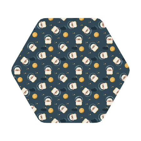 

Adobk Duck In The Space Print Leather Coasters for Drinks(6 Pack) Durable Drink Coasters Set Luxurious Home Décor and Housewarming Gift Hexagon