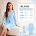 thumbnail image 7 of Aideaone Girls Butterfly Dress 3D Applique Mesh Puff Sleeve Belted Party Dress 7-16 Years, 7 of 7