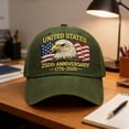 thumbnail image 4 of Lksixu 250 Anniversary USA Hat, 1776-2026 Year Bald Eagle & Flag Patriot Baseball Cap, Adjustable Retro Commemorative United States Trucker Hats America 250th Anniversary Hat for Men Women, 4 of 8