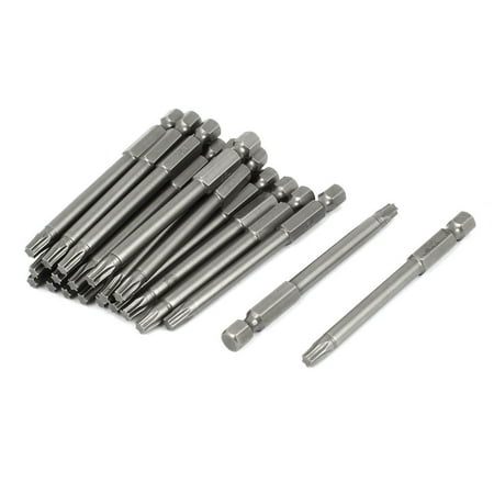 

Unique Bargains T25 Head 1/4 Hex Shank 75mm Long Magnetic Torx Screwdriver Bits Gray 20pcs