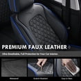 thumbnail image 3 of Coverado Car Seat Covers FullSet, Luxury Leather Front and Back Seat Protectors, Comfortable Auto Interior Cushions Universal Fit for Most Cars, SUVs and Trucks, Black&BlueLine, 3 of 8
