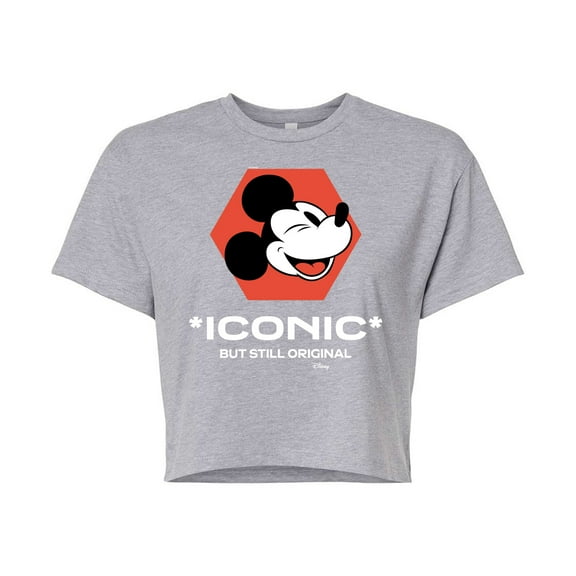 Disney - Iconic But Still Original - Juniors Cropped Cotton Blend T-Shirt