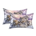 thumbnail image 2 of Dailycode Satin Pillow Case King Silk Pillow Cover for Hair and Skin Envelope Closure Snow Wolf Family 20"x40", 2 of 9