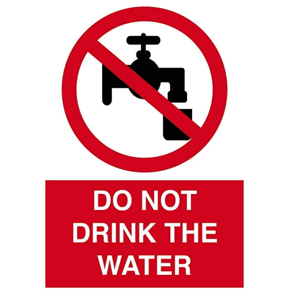 Vinyl Stickers - Do Not Drink The Water Sign - Safety and Warning Warehouse Signs Stickers - 3.5" x 5" - 3 Pack