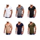 thumbnail image 4 of Qarigey Camiseta de verano de manga corta transpirable con cuello en V de repuesto informal fácil de combinar para adelgazar marido novio ropa Camisetas Azul oscuro XXXL, 4 of 4