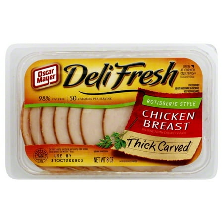 Oscar Mayer Deli Fresh: Thick Carved Rotisserie Style 98% Fat Free Chicken Breast, 8 oz
