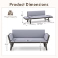 thumbnail image 3 of Costway Outdoor Convertible Sofa Daybed with Adjustable Armrests Removable Cushions Gray, 3 of 10