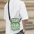 thumbnail image 3 of FUIALDOLG Cellphone Crossbody Purse White Daisy Green Pattern Portable Satchel Bags for Running, Polyester 2 Layer Crossbody Bag, 3 of 7