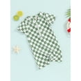 thumbnail image 3 of Jxzom Toddler Baby Boy Rash Guard Swimsuit Checkered Short Sleeve One Piece Zipper Bathing Suit Beach Swimwear Sunsuit 6M-4Y, 3 of 7