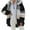 Black, variant on Women's Loose Coat Autumn Winter American Style Loose Casual Contrast Colors Zipper Hooded Lint Thermal Overcoat