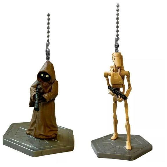 Star Wars Battle Droid & Jawa Fan Lamp Pull Chain Figure Figurine Pvc Clone Wars New