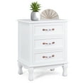 thumbnail image 1 of Gymax 3 Drawers Nightstand Storage Wood End Table Side Bedside White, 1 of 9