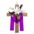 thumbnail image 1 of Easter Spring Floral Front Door Wreath with Wood Hanger for Home Porch Wall Farmhouse, 1 of 6
