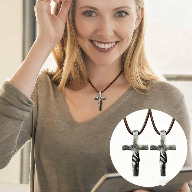 Collar con Colgante, Charm Decorativo de Aleación, Joyería de Moda con Cordón de Cuero Ajustable, 3.81x2.24 cm, Cuerda de 50-60 cm para Hombres y Mujeres, 2 Piezas