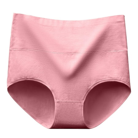 MuZeFu Underwear for Women Plus Size High Waisted Womens Underwear Soft High Waist Breathable Solid Color Briefs Panties For Women
