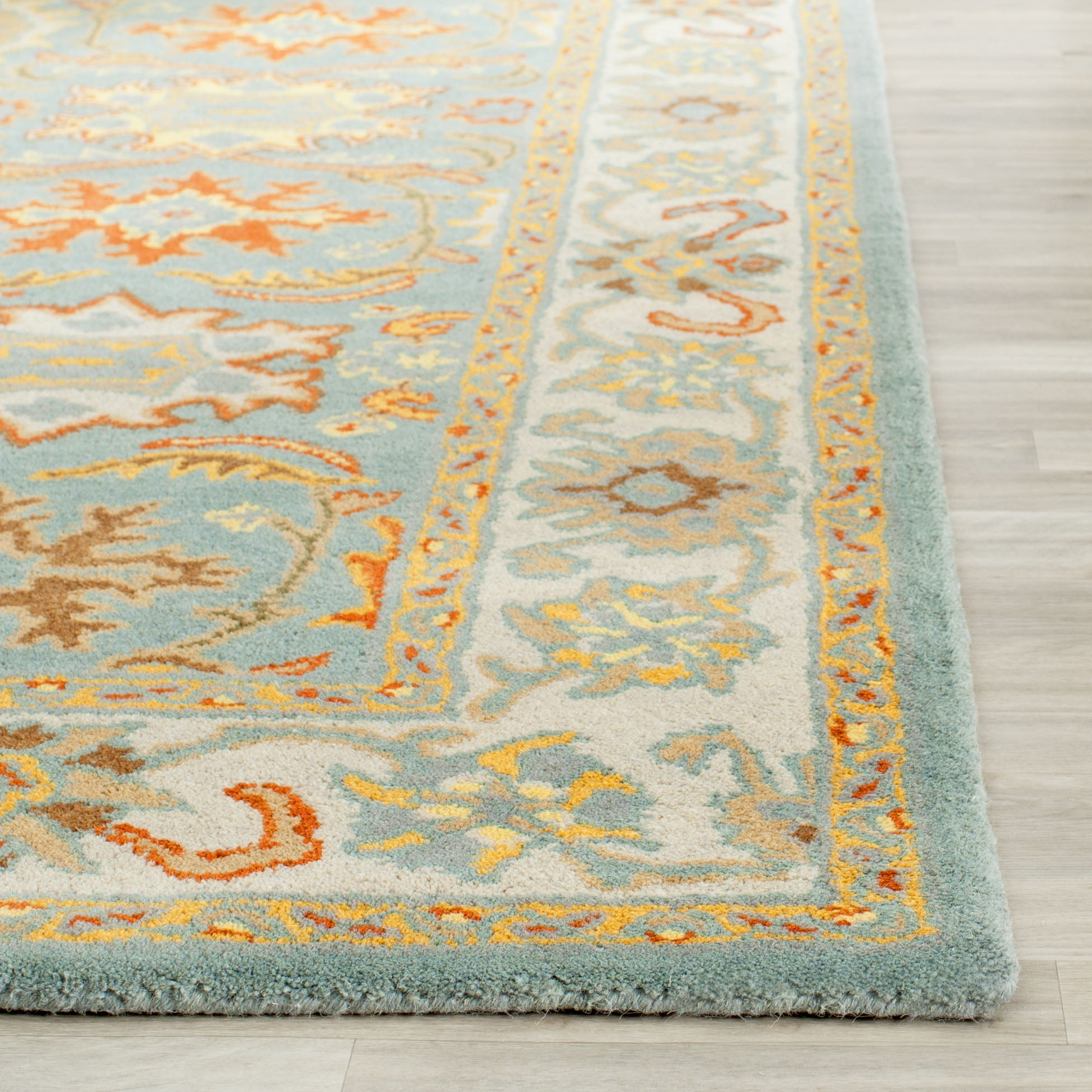 Safavieh Heritage Giles Oriental Wool Area Rug, Light Blue/Ivory, 10' x 10' Square
