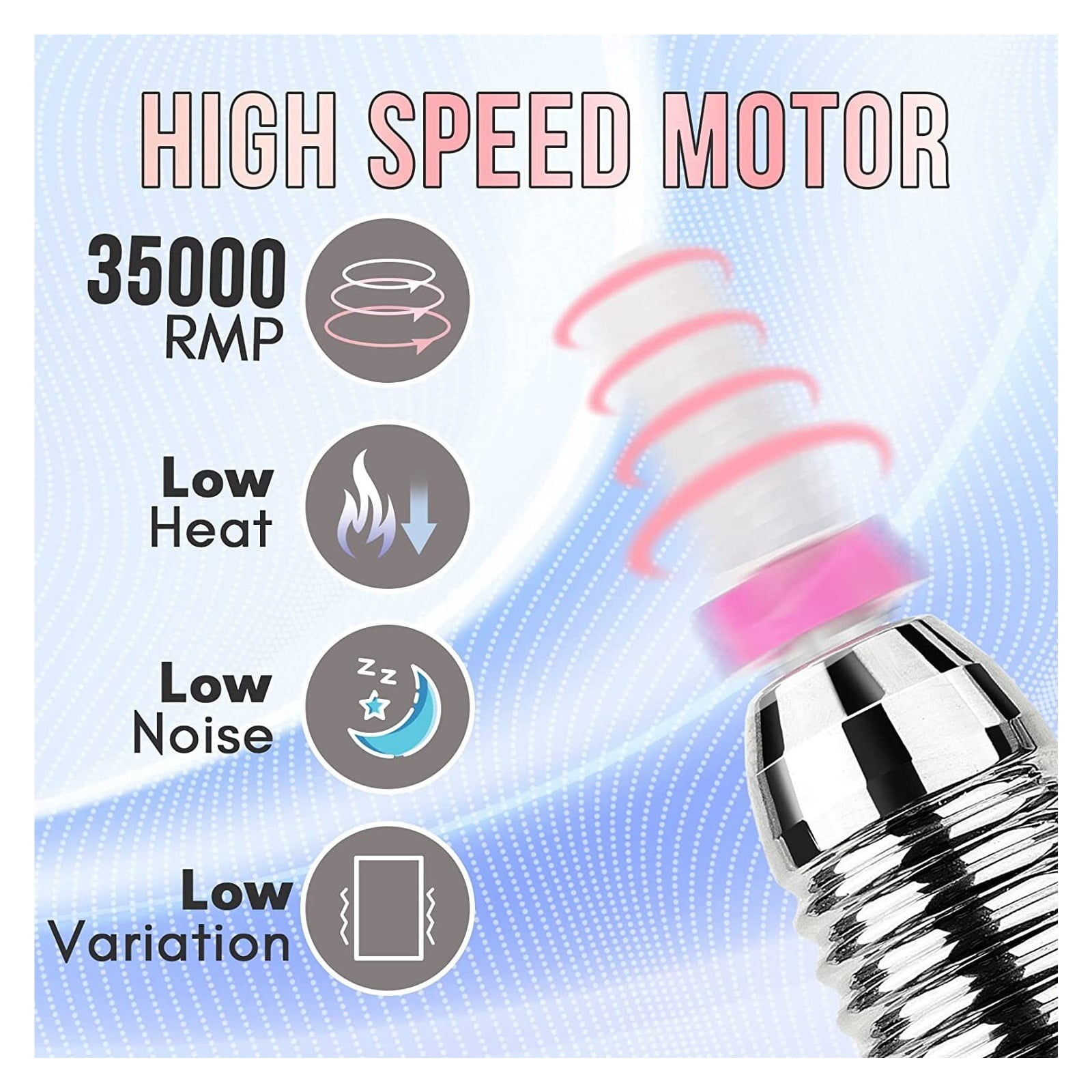 Rechargeable Nail Drill Machine, 35000RMP Professional Nail Drill Kit, Electric Nail File Manicure Drill ,Low Noise