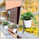 thumbnail image 5 of Metal Flower Pots, 4 Pieces Hanging Pots, Hanging Metal Flower Pots, With Hook, For Hanging Outdoor Balcony Garden Country Home Decoration (white), 5 of 5