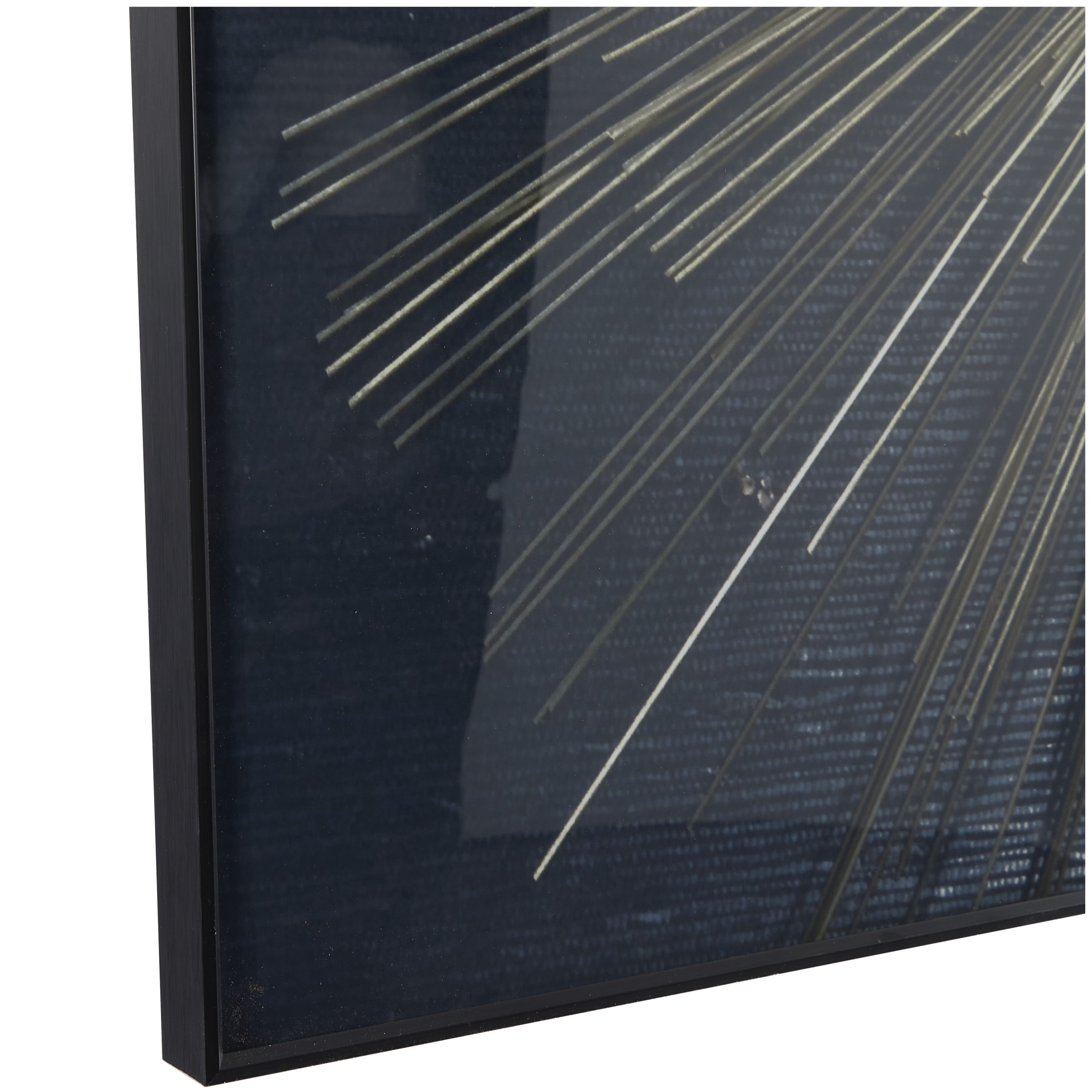 CosmoLiving by Cosmopolitan Dark Blue Porcelain Radial Starburst Wall Decor with Gold Accents