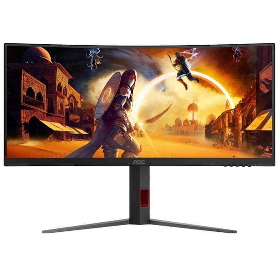 Restored AOC - CU34G4HV 34" VA Panel Curved Gaming Monitor, LED, WQHD (3440x1440), 200Hz, 0.5ms, Freesync - Black