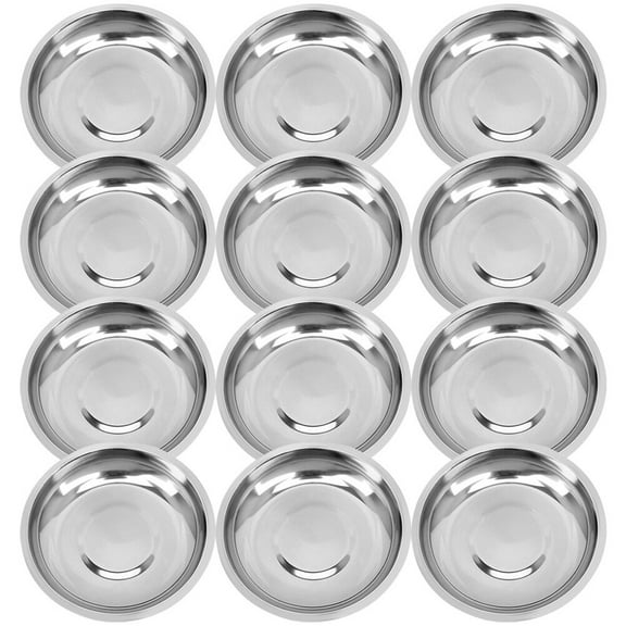HOMEMAXS  12 Pcs Stainless Steel Bowls for Kids Dishes Seasoning Child Silver