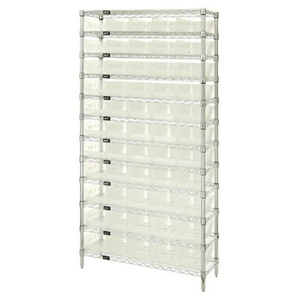 12 Shelf Chrome Wire Shelving Unit With, Wire Shelving Unit With Drawers