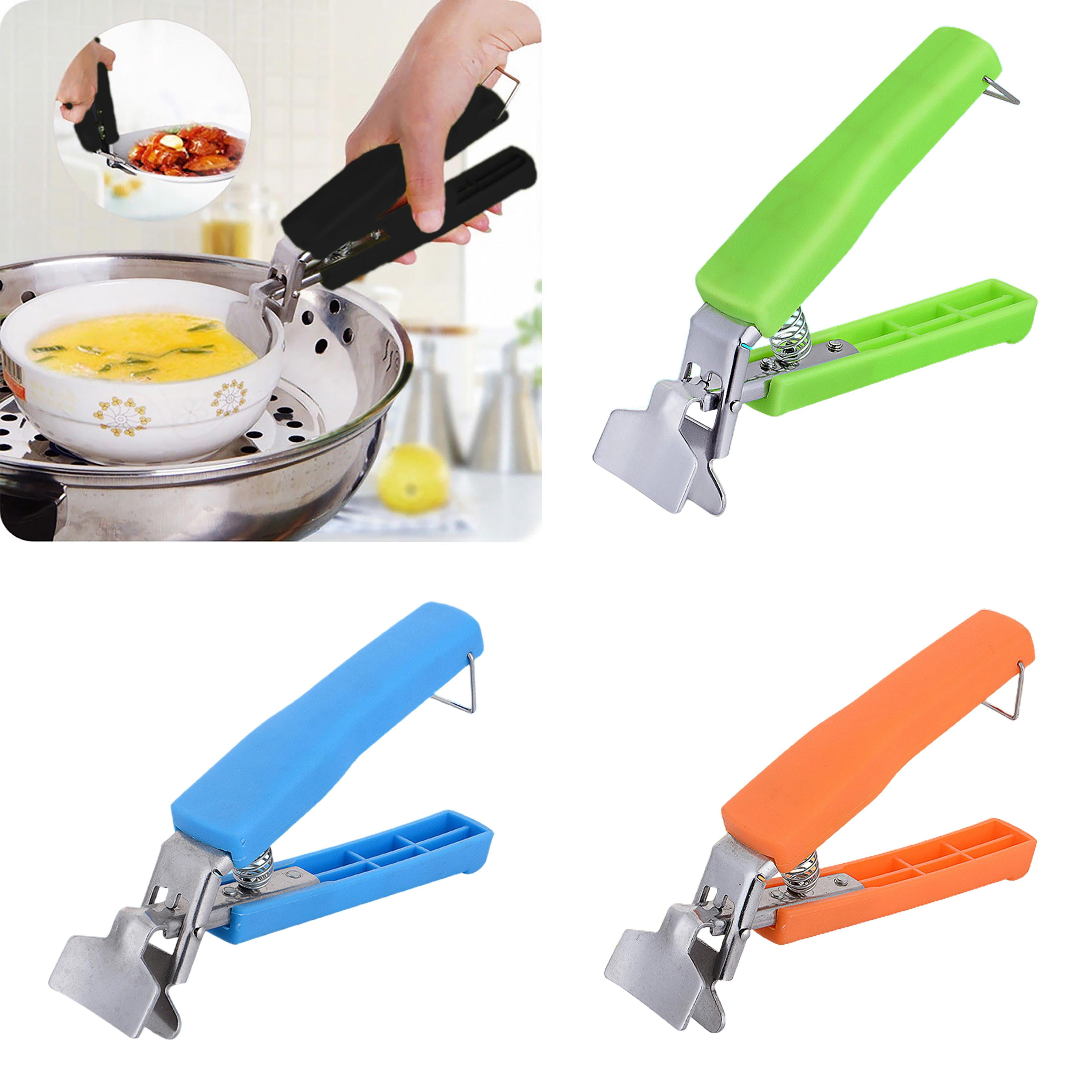 Stainless Steel Pot Pan Gripper Kitchen Tools Dish Plate Gripper Clip  Utensil Clip Holder Dish Clamp Bowl Plate Clamp for Frying Restaurant Style  A 