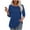 Dark Blue, variant on Olyvenn Womens Tops 3/4 Sleeve Blouses Dressy Casual Fall Sold Color Outfits Front Pleated Tee Eyelets Curved Hem Tunic Tops Dark Blue XL