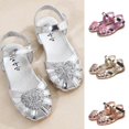thumbnail image 5 of Girl's Princess Kid Shoes Sequins Bow Dance Party Dress Performance Flat Sandals, 5 of 5