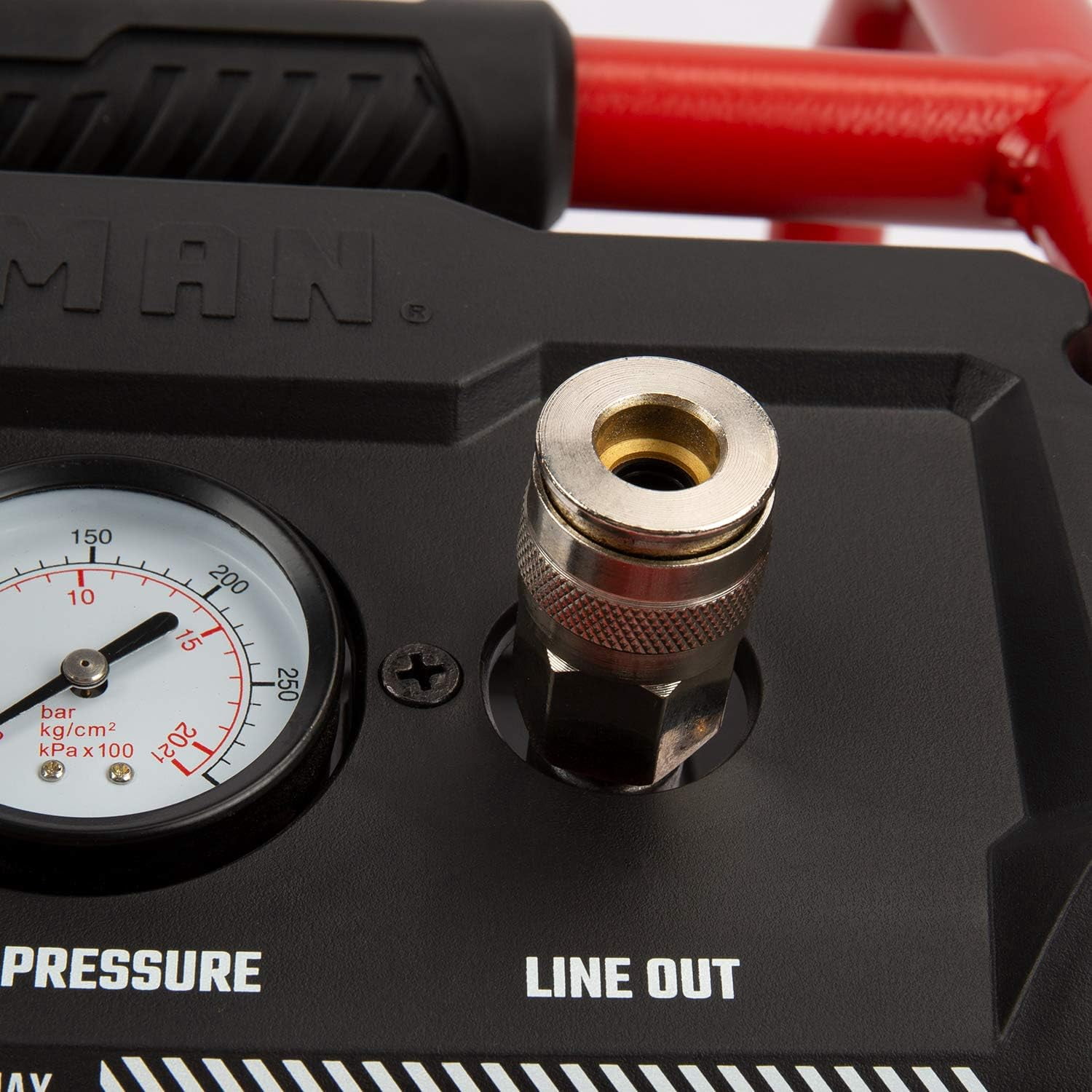 Craftsman Air Compressor, 3 Gallon 1.5 HP Max 155 Psi Pressure Oil-Free Portable, Red- CMXECXA