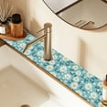 thumbnail image 6 of Faucet Mat for Kitchen Sink 15'' Sink Splash Guard Mat Super Absorbent Fast Drying Drain Pad Cute Adorable Daisies and Leaves, 6 of 9