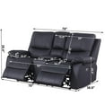 thumbnail image 4 of Alexent Recliner Leather Sofa with Cup Holders & Storage Loveseat Recliner Gray, 4 of 9
