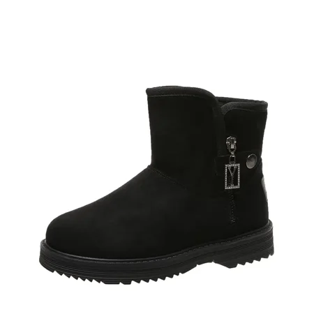 

Women‘s Winter Fleece Snow Boots Warm Plush Lined Ankle Boots Side Zipper Fashion Short Boots Women‘s Footwear