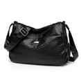 thumbnail image 2 of Bmisegm Women Shoulder Bag Fashionable New Pattern Retro Solid Color Large Capacity Zipper Versatile Messenger Bag Mens Purses or Shoulder Bags Black One Size, 2 of 6