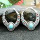 thumbnail image 4 of Pendientes colgantes de compromiso boho vintage con gancho y piedras preciosas turquesa para boda, 4 of 8